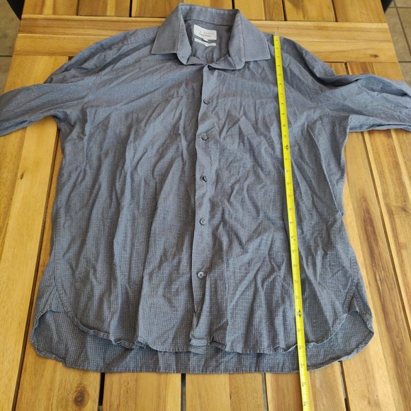 Ted Baker Endurance Men's Button Up Shirt Size 17 34/35 Gray Long Sleeve - Picture 3 of 6